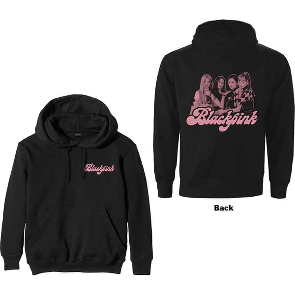BlackPink Hoodie Photo Back Band Logo Official Unisex Black Pullover