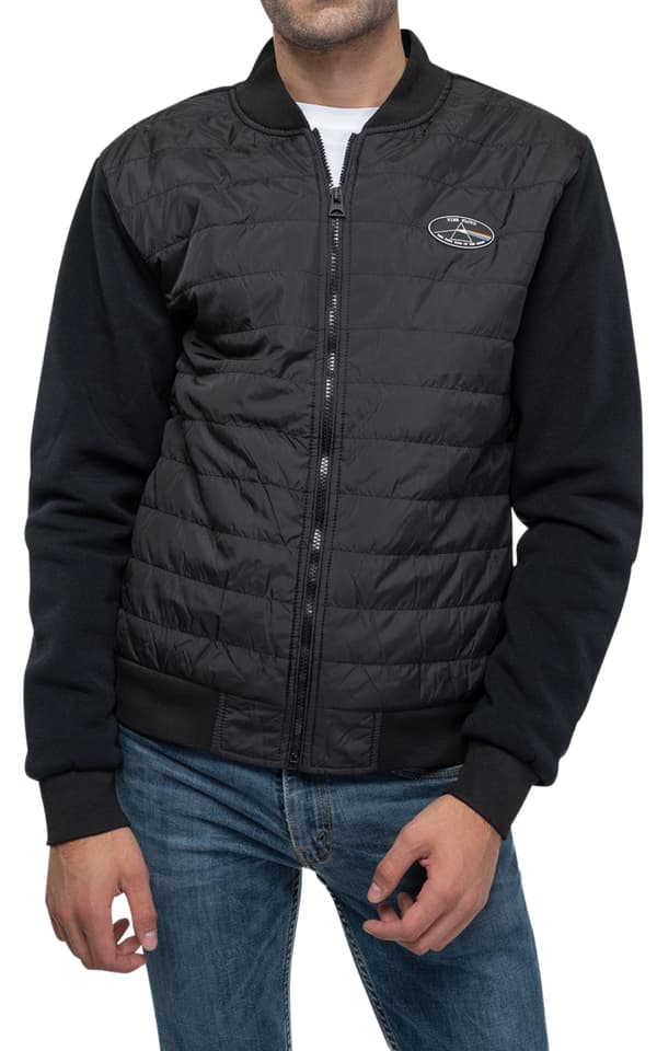 Pink Floyd Quilted Jacket Dark Side of the Moon Oval Logo Official Black Unisex