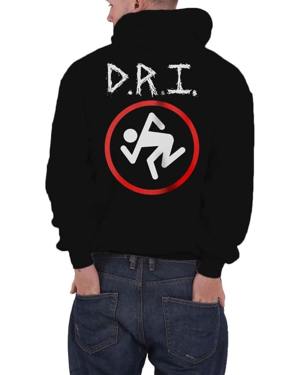D.R.I. Hoodie Skanker Band Logo Official Mens Black Pullover