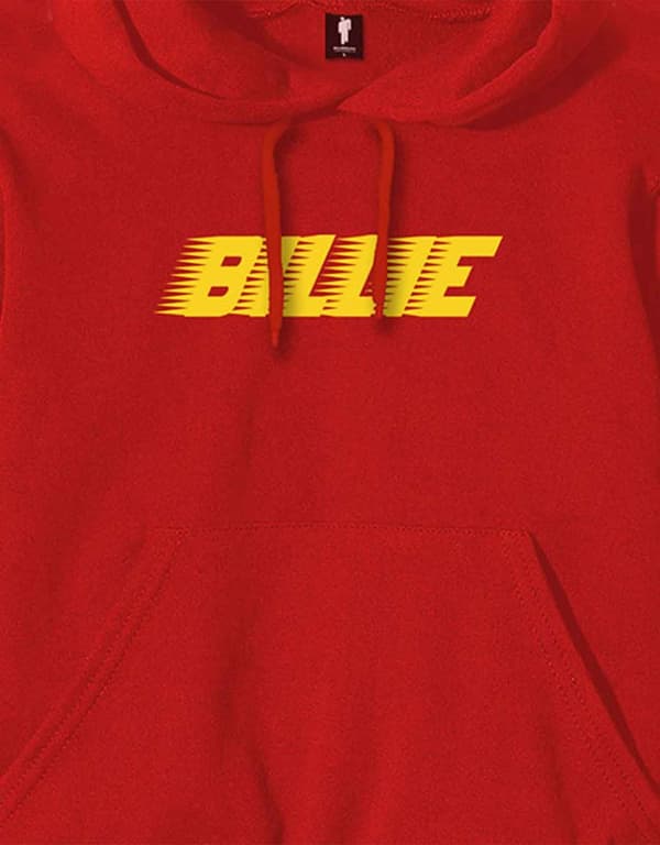 Billie Eilish Hoodie Racer Logo Official Unisex Red Pullover