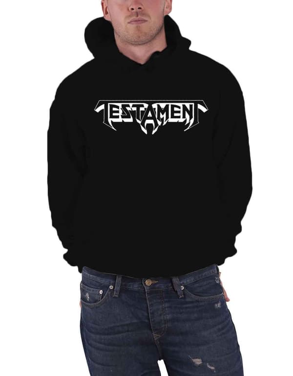 Testament Hoodie Bay Area Thrash Band Logo Official Mens Black Pullover Black M