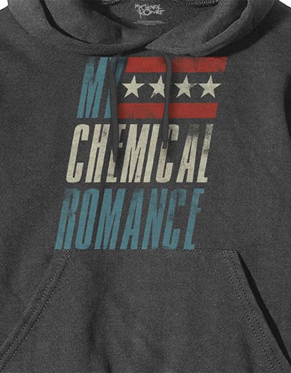 My Chemical Romance Hoodie Raceway logo Official Mens Charcoal Grey Pullover
