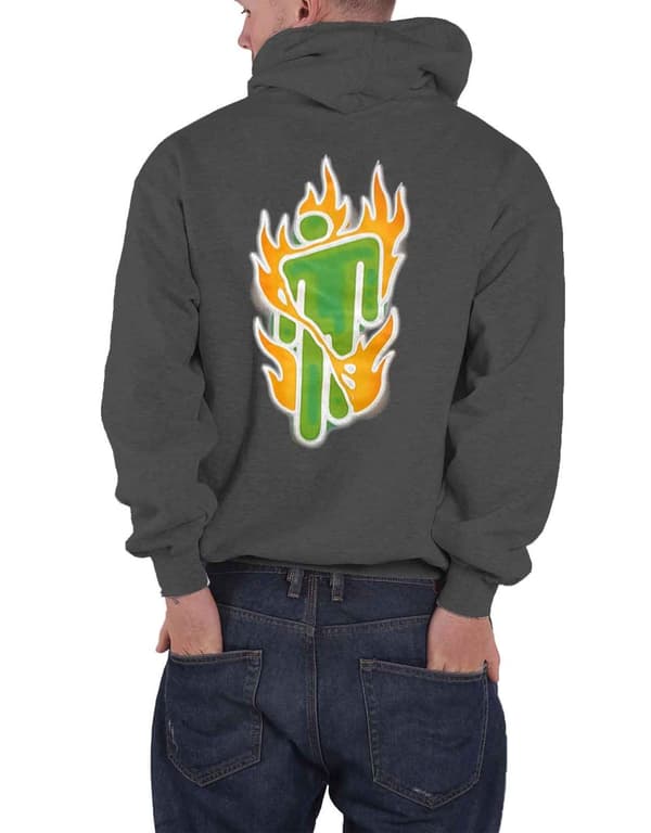 Billie Eilish Hoodie Airbrush Flames Blohsh Official Unisex Dark Grey Pullover