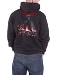 Miniatyrbild 2 av 4: Iron Maiden Hoodie Trooper scuffed logo Official Black Zipped