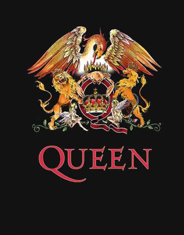 Queen Hoodie Classic Crest Band Logo Official Mens Black Pullover