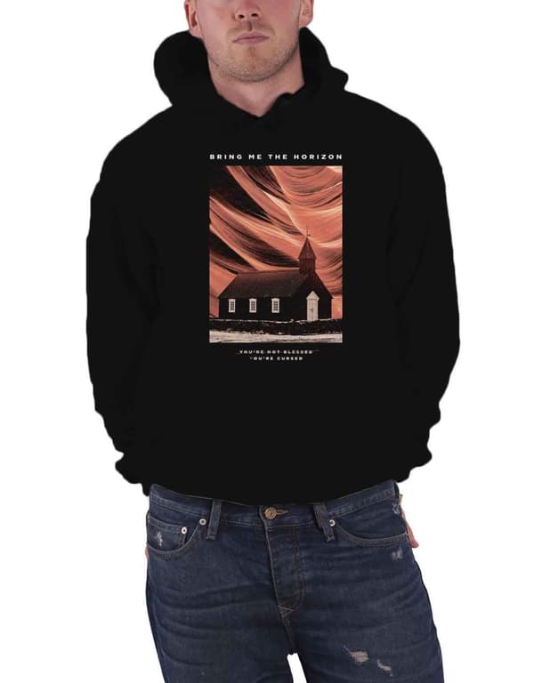 Bring Me The Horizon Hoodie Youre Cursed Band Logo Official Mens Black Pullover Black M