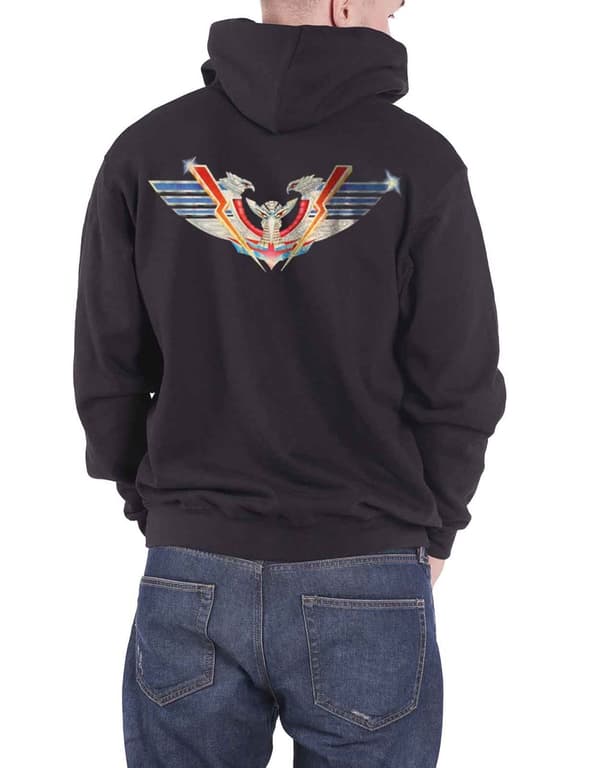 Hawkwind Hoodie Sonic Attack album Band Logo Official Mens Black Zipped