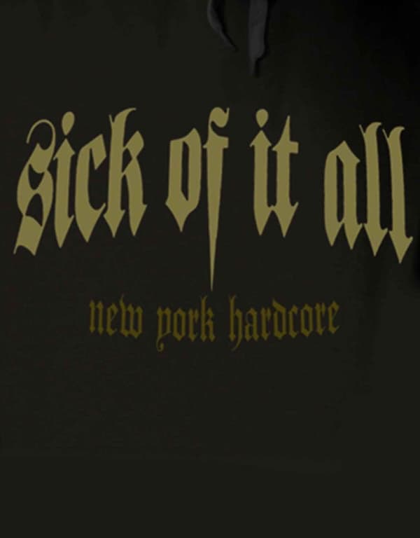 Sick Of It All Hoodie Panther Logo NY Hardcore Official Mens Black Pullover