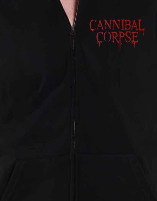 Cannibal Corpse Hoodie Butchered At Birth 2019 Official Mens Black Zipped
