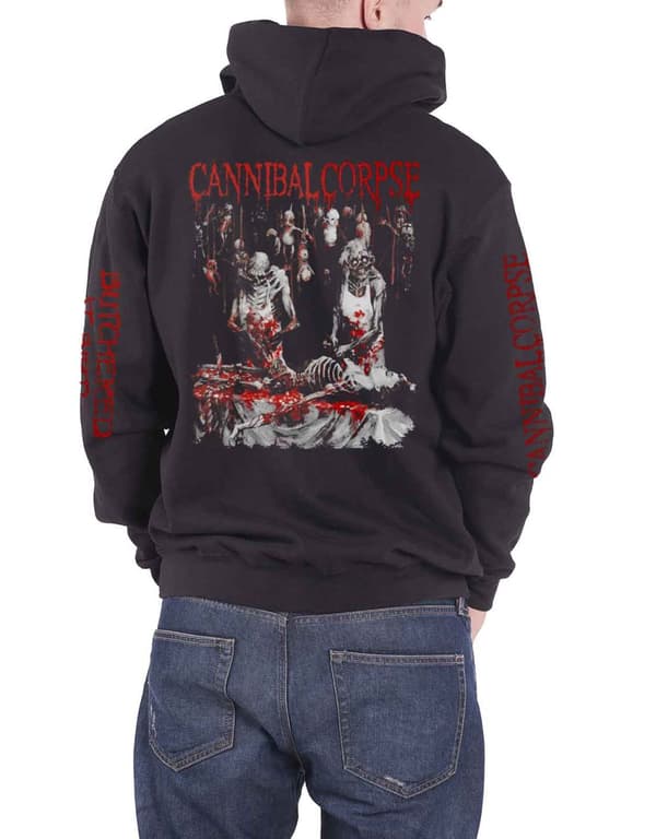 Cannibal Corpse Hoodie Butchered At Birth 2019 Official Mens Black Zipped