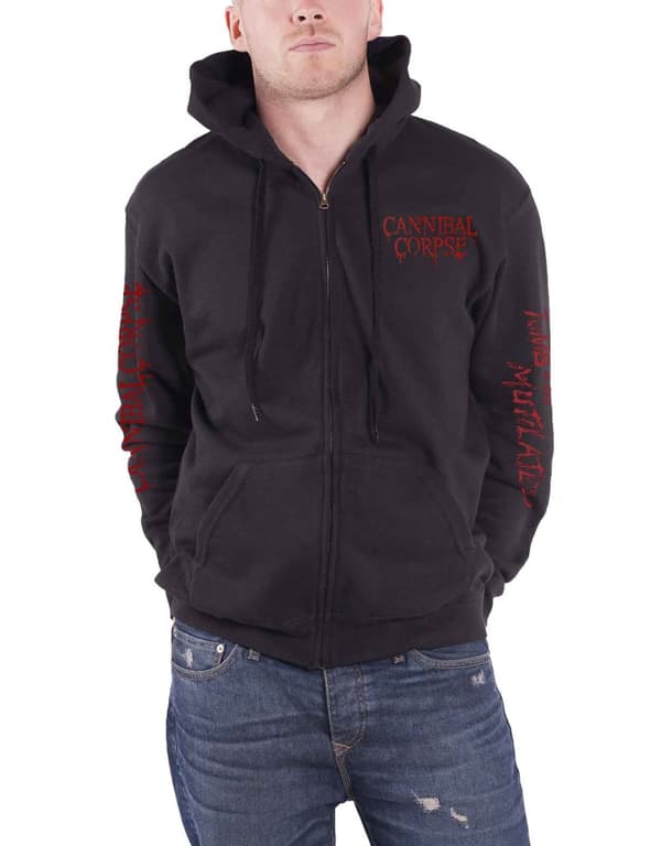 Cannibal Corpse Hoodie Tomb Of The Mutilated 2019 Official Mens Black Zipped