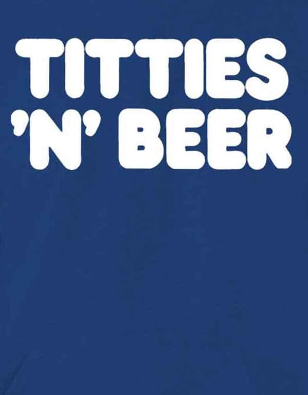 Frank Zappa Hoodie Titties 'N' Beer Logo Official Mens Blue Pullover