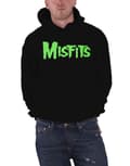 Miniatyrbild 1 av 4: Misfits Hoodie Glow Jurek Skull Logo Back print Official Mens Black Pullover