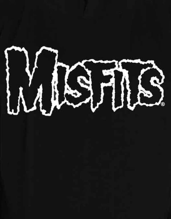 Misfits Hoodie Skull Band Logo Back Print Official Mens Black Pullover