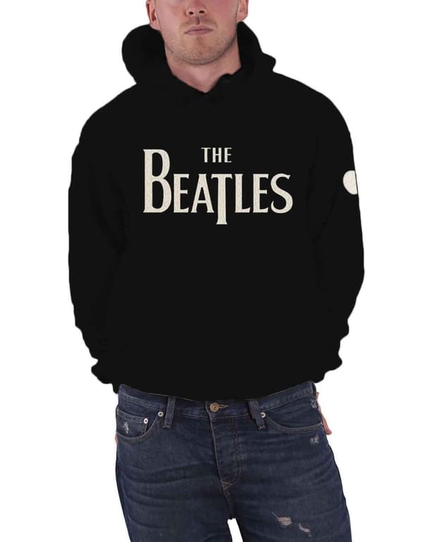 The Beatles Hoodie Band Logo Apple patch Applique Official Mens Black Pullover
