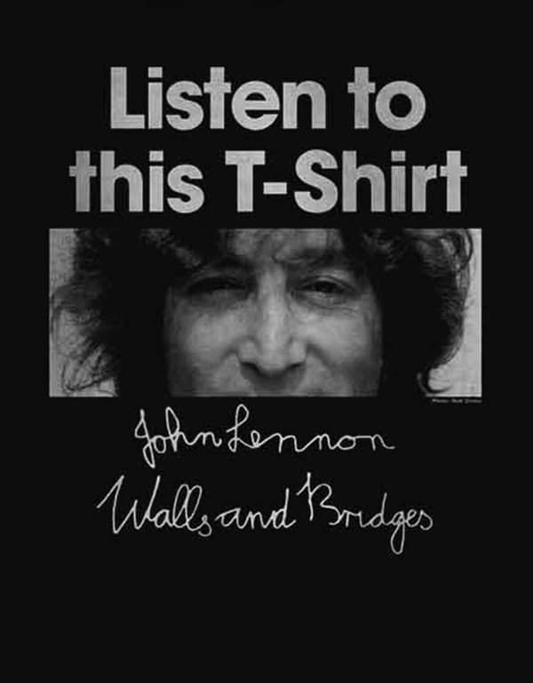 John Lennon Hoodie Listen Lady Logo Official Mens Black Pullover