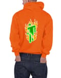 Miniatyrbild 2 av 4: Billie Eilish Hoodie Airbrush Flames Blohsh Official Unisex Orange Pullover XL