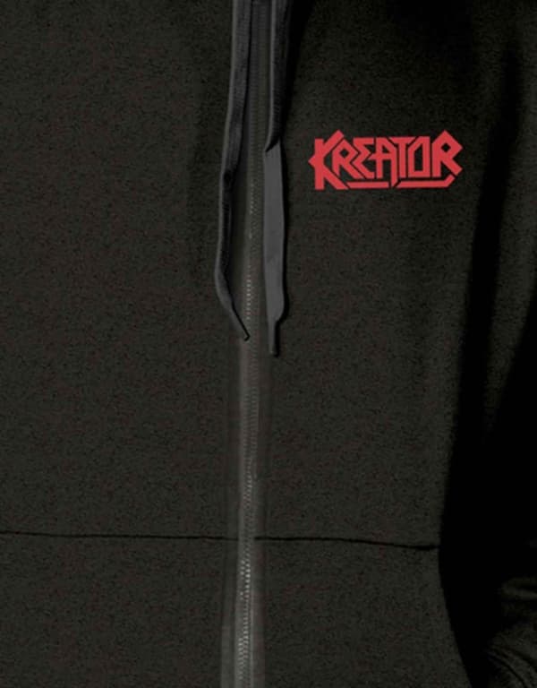 Kreator Hoodie Pleasure To Kill Band Logo Official Mens Black Zipped