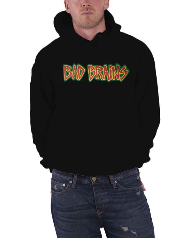 Bad Brains Hoodie Capitol Band Logo Punk Official Mens Black Pullover