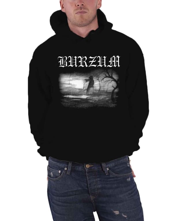 Burzum Hoodie Aske 2013 Band Logo Official Mens Black Pullover Black XXL