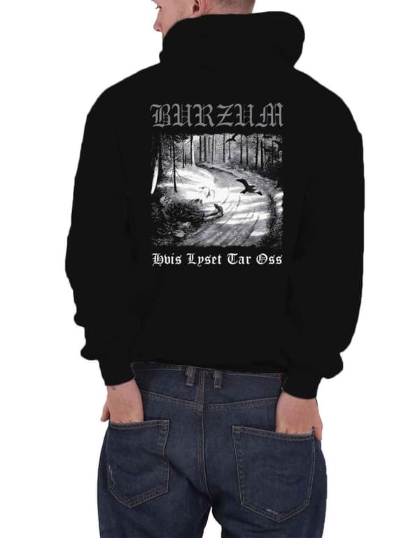 Burzum Hoodie Hvis Lyset Tar Oss Band Logo Official Mens Black Pullover