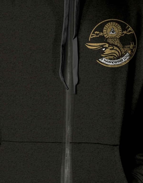 Hawkwind Hoodie In Search Of Space Band logo Official Mens Black Zipped