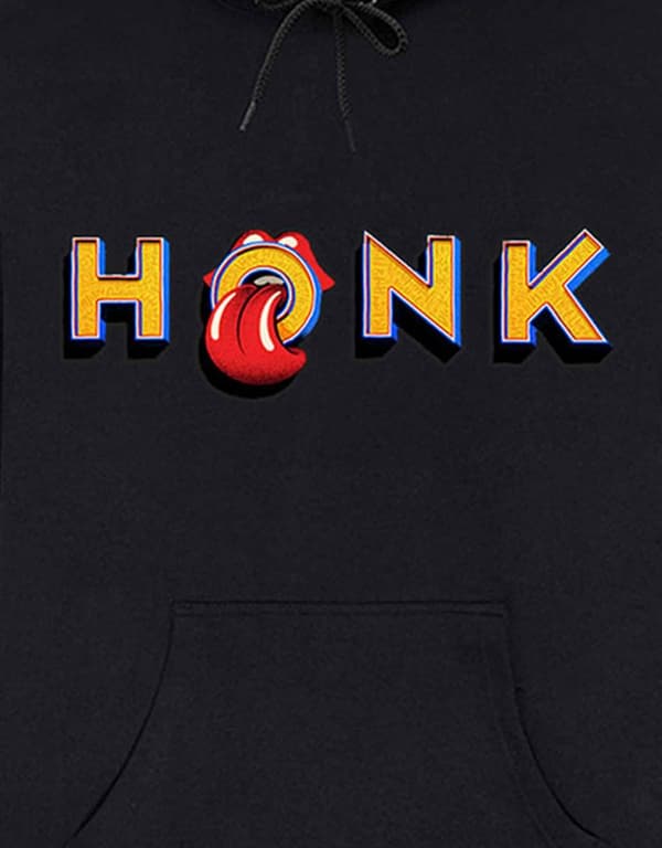 The Rolling Stones Hoodie Honk Letters Band Logo Official Mens Black Pullover XL
