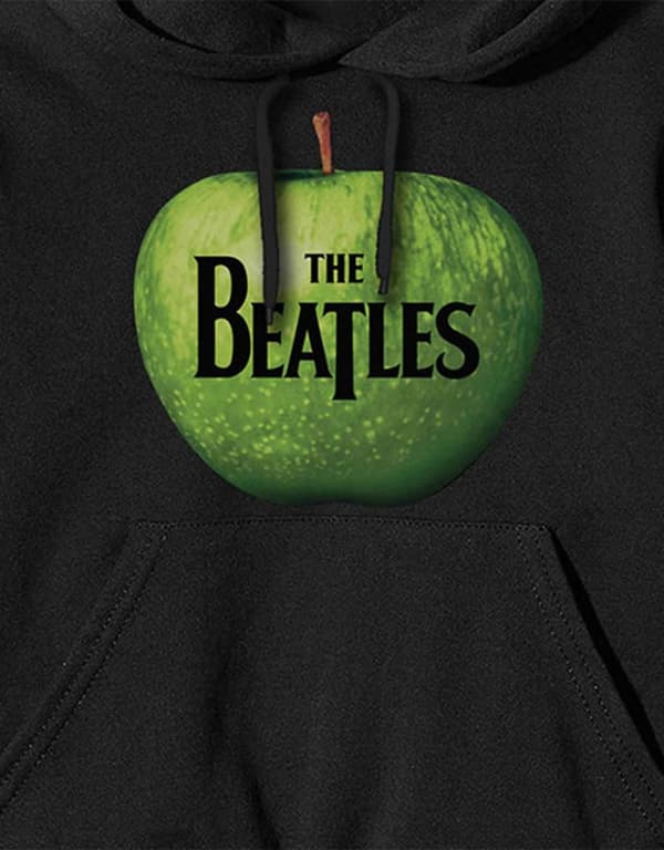 The Beatles Apple Logo Official Mens Black Pullover Hoodie