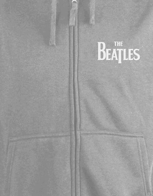 The Beatles White Album logo band Official Mens grey Zipped Hoodie