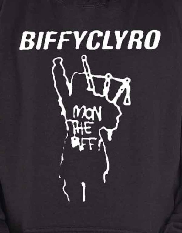 Biffy Clyro Mon The Biff Logo Official Mens Black Pullover Hoodie