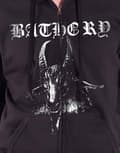 Miniatyrbild 3 av 4: Bathory Hoodie Goat band logo Official Mens Black Zipped