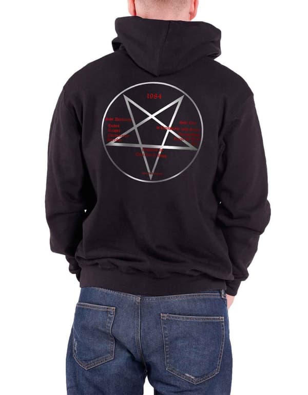 Bathory Hoodie Goat band logo Official Mens Black Zipped