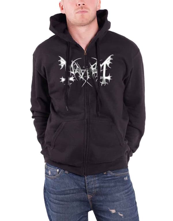 Mayhem De Mysteriis Dom Sathanas Official Mens Black Zipped Hoodie