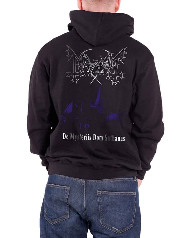 Mayhem De Mysteriis Dom Sathanas Official Mens Black Zipped Hoodie