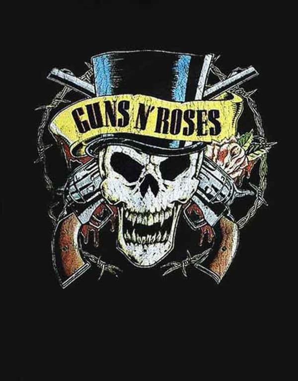 Guns N Roses Hoodie Top Hat Band Logo Official Mens Black Pullover