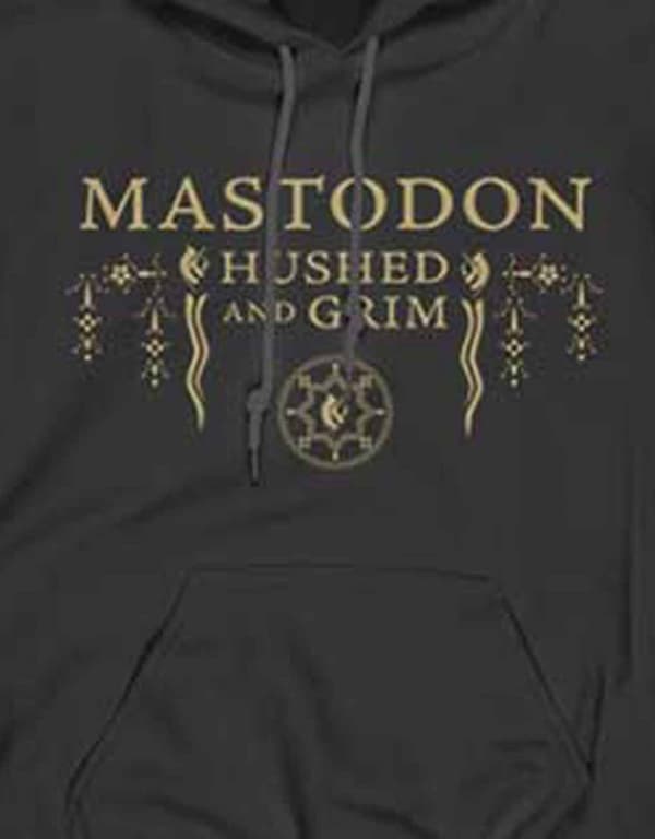 Mastodon Hoodie Hushed & Grim Cover Band Logo Official Mens Black Pullover