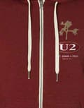 Miniatyrbild 2 av 2: U2 Hoodie Joshua Tree 2017 Official Mens Maroon Red Zipped Ex Tour