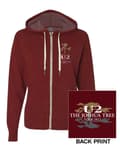 Miniatyrbild 1 av 2: U2 Hoodie Joshua Tree 2017 Official Mens Maroon Red Zipped Ex Tour