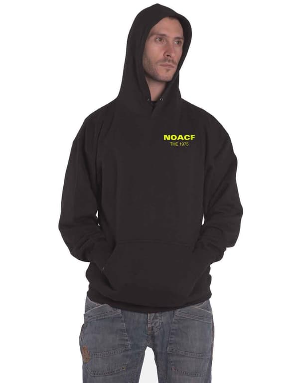 The 1975 Hoodie NOACF Back Print Band Logo Official Mens Black Pullover