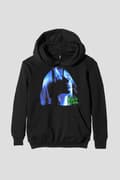 Miniatyrbild 4 av 4: Billie Eilish Hoodie Neon Shadow Blue Logo Official Black Pullover Unisex