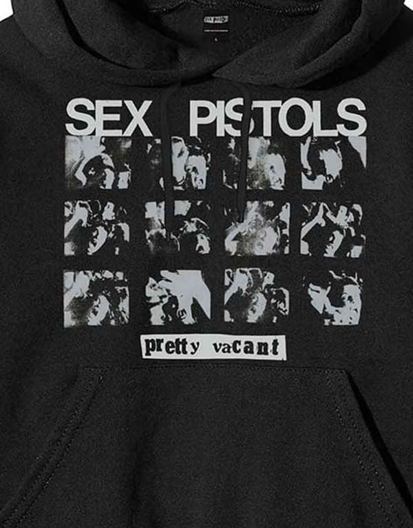 The Sex Pistols Hoodie Pretty Vacant Band Logo Official Mens Black Pullover