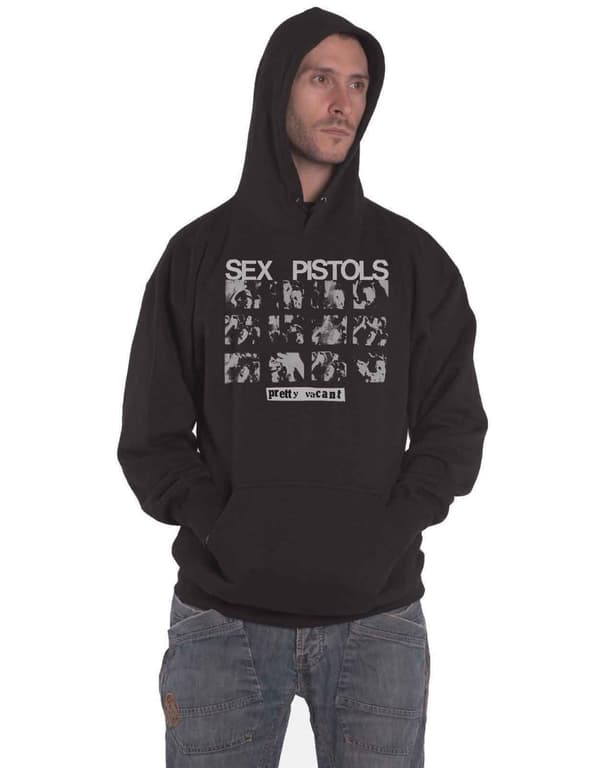The Sex Pistols Hoodie Pretty Vacant Band Logo Official Mens Black Pullover