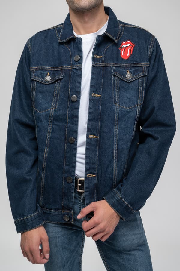 The Rolling Stones Denim Jacket Classic Tongue Band Logo Official Unisex
