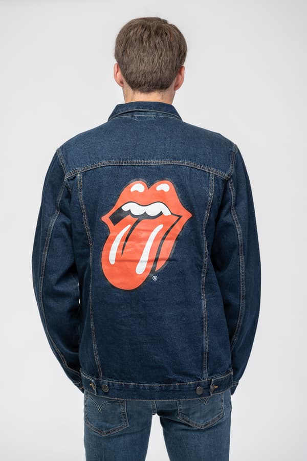 The Rolling Stones Denim Jacket Classic Tongue Band Logo Official Unisex