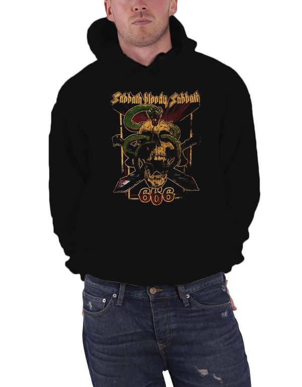 Black Sabbath Hoodie Bloody Sabbath 666 Band Logo Official Mens Black Pullover