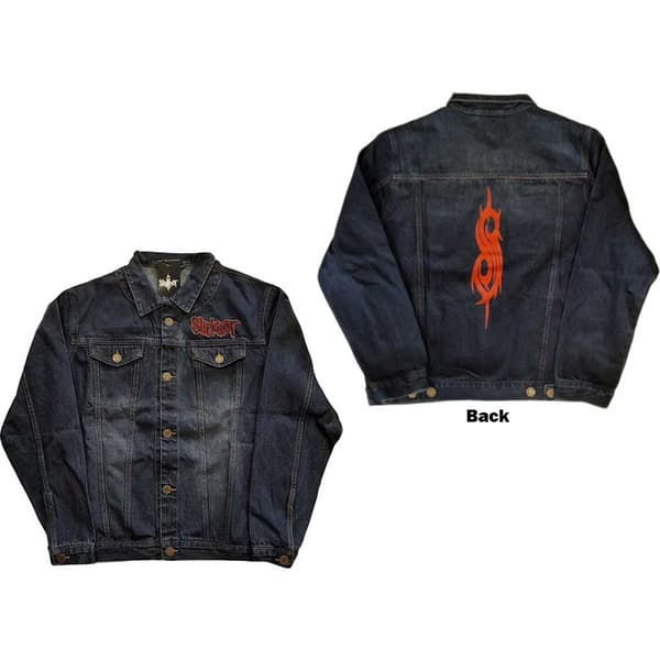 Slipknot Unisex Denim Jacket: Tribal Logo (Back Print) (XX-Large)