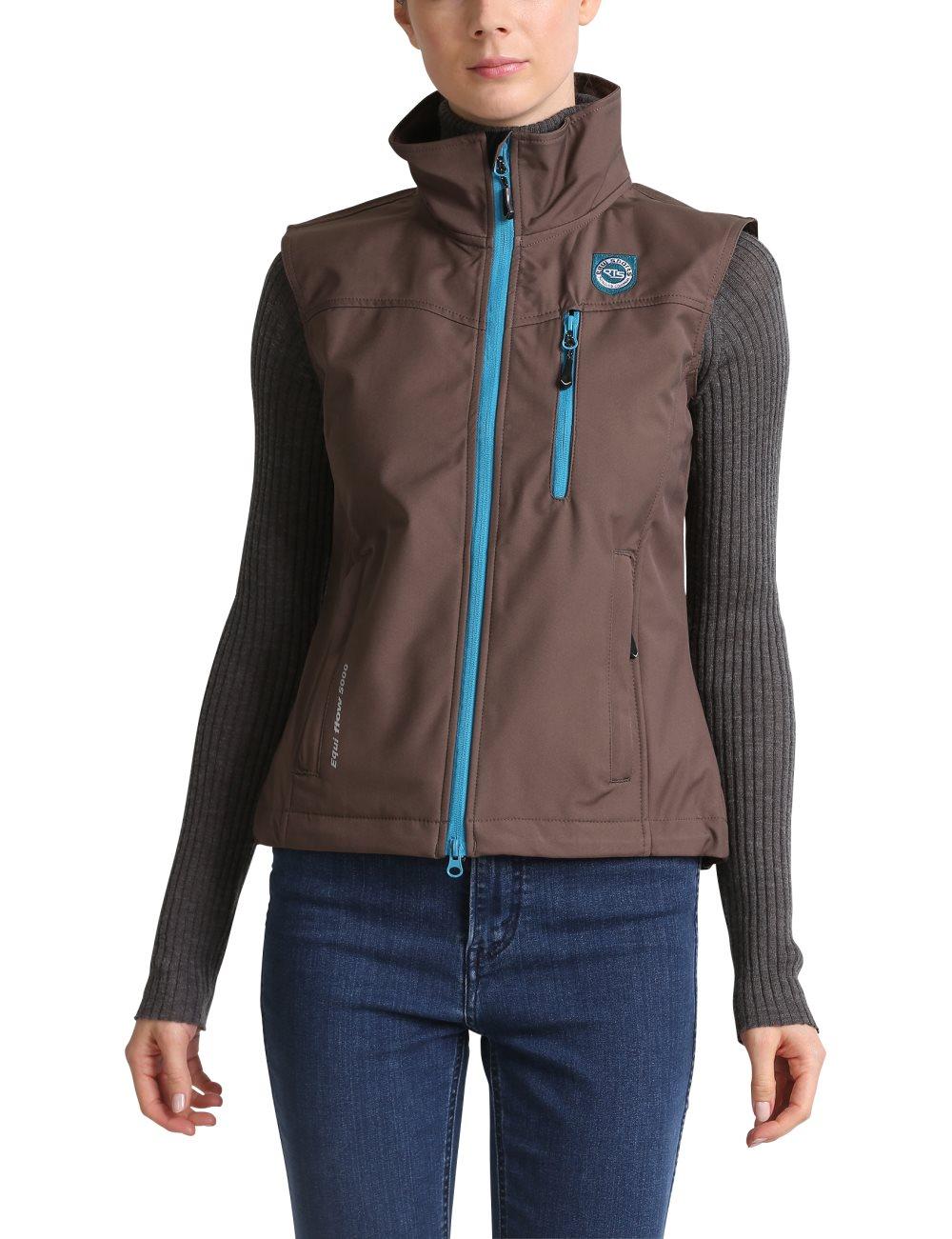 RTS Piaffe Softshell-väst för kvinnor med reflekterande element fram och bak, 3 fickor med dragkedja, andningsbara, vatten- och vindavvisande