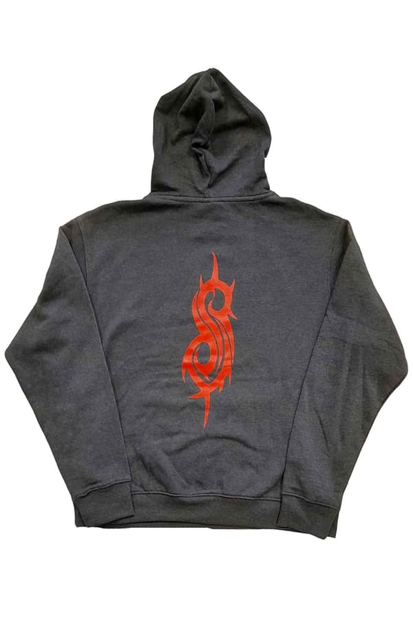 Slipknot Hoodie Tribal S Band Logo Official Unisex Grey Pullover