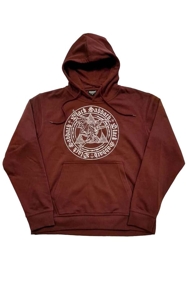 Black Sabbath Hoodie Henry Pyramid Emblem Logo Official Unisex Brown Pullover