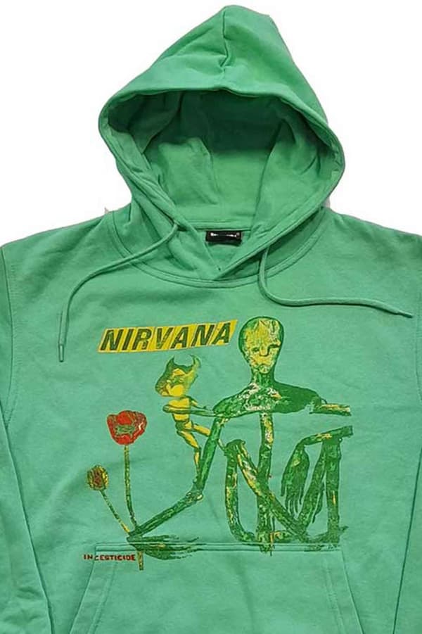 Nirvana Hoodie Incesticide Band Logo Official Unisex green Pullover